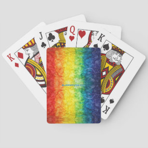 SlipperyJoe's tie-dyed flag rainbow pressed into s Poker Cards