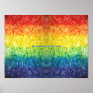 SlipperyJoe's tie-dyed flag rainbow pressed into s Poster