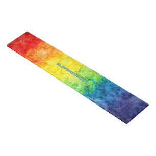 SlipperyJoe's tie-dyed flag rainbow pressed into s Ruler
