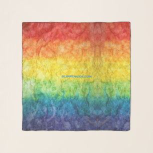 SlipperyJoe's tie-dyed flag rainbow pressed into s Scarf