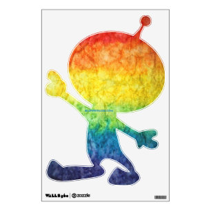 SlipperyJoe's tie-dyed flag rainbow pressed into s Wall Decal