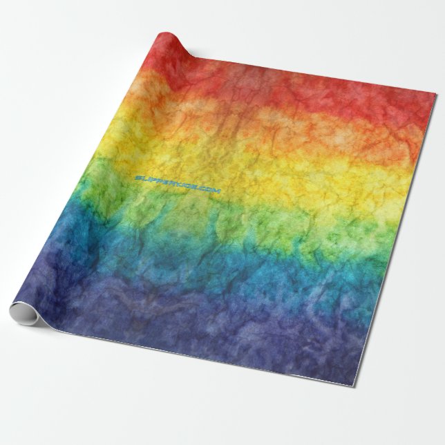 SlipperyJoe's tie-dyed flag rainbow pressed into s Wrapping Paper (Unrolled)