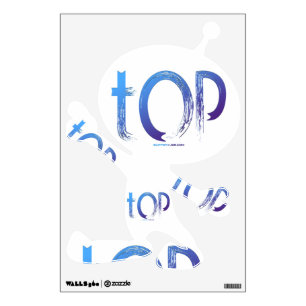 SlipperyJoe's top word blue brush stroke saying Wall Decal