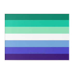 SlipperyJoe's trans-inclusive gay men's flag palet Acrylic Print