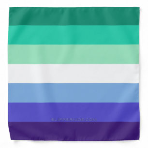 SlipperyJoe's trans-inclusive gay men's flag palet Bandana