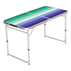 SlipperyJoe's trans-inclusive gay men's flag palet Beer Pong Table