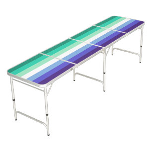 SlipperyJoe's trans-inclusive gay men's flag palet Beer Pong Table