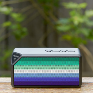 SlipperyJoe's trans-inclusive gay men's flag palet Bluetooth Speaker