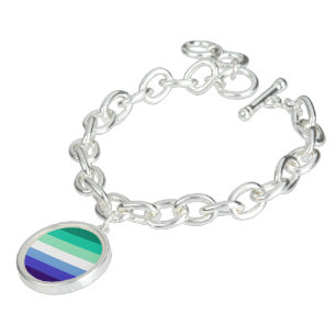 SlipperyJoe's trans-inclusive gay men's flag palet Bracelet