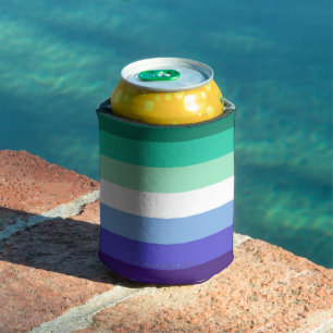 SlipperyJoe's trans-inclusive gay men's flag palet Can Cooler