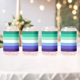 SlipperyJoe's trans-inclusive gay men's flag palet Can Glass