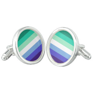 SlipperyJoe's trans-inclusive gay men's flag palet Cufflinks