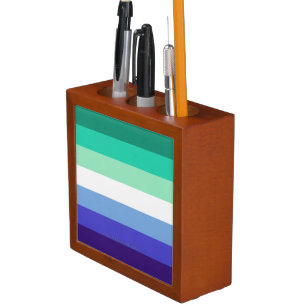 SlipperyJoe's trans-inclusive gay men's flag palet Desk Organizer