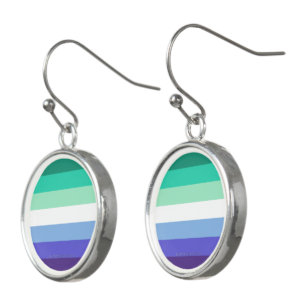 SlipperyJoe's trans-inclusive gay men's flag palet Earrings