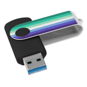 SlipperyJoe's trans-inclusive gay men's flag palet Flash Drive