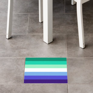SlipperyJoe's trans-inclusive gay men's flag palet Floor Decals
