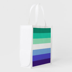 SlipperyJoe's trans-inclusive gay men's flag palet Grocery Bag