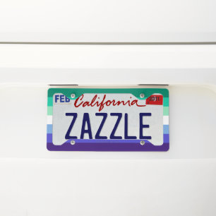 SlipperyJoe's trans-inclusive gay men's flag palet License Plate Frame