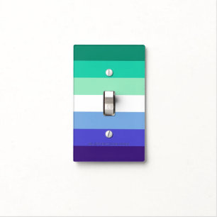 SlipperyJoe's trans-inclusive gay men's flag palet Light Switch Cover