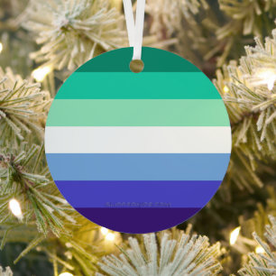 SlipperyJoe's trans-inclusive gay men's flag palet Metal Ornament
