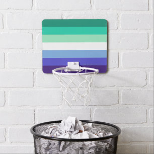 SlipperyJoe's trans-inclusive gay men's flag palet Mini Basketball Hoop