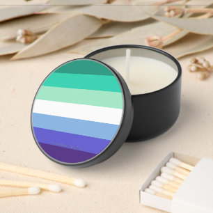 SlipperyJoe's trans-inclusive gay men's flag palet Mini Candle Favors