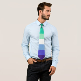 SlipperyJoe's trans-inclusive gay men's flag palet Neck Tie