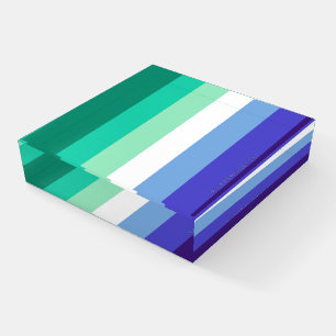 SlipperyJoe's trans-inclusive gay men's flag palet Paperweight