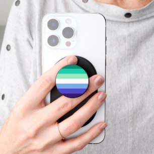 SlipperyJoe's trans-inclusive gay men's flag palet PopSocket