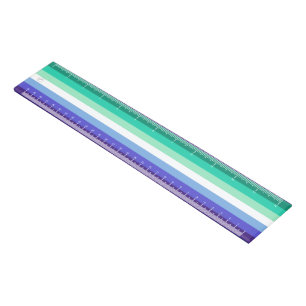 SlipperyJoe's trans-inclusive gay men's flag palet Ruler