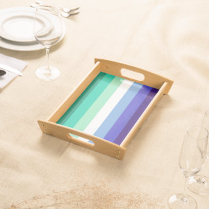 SlipperyJoe's trans-inclusive gay men's flag palet Serving Tray
