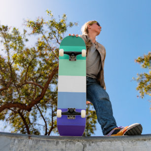 SlipperyJoe's trans-inclusive gay men's flag palet Skateboard