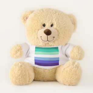SlipperyJoe's trans-inclusive gay men's flag palet Teddy Bear