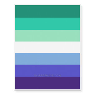 SlipperyJoe's trans-inclusive gay men's flag palet Temporary Tattoos