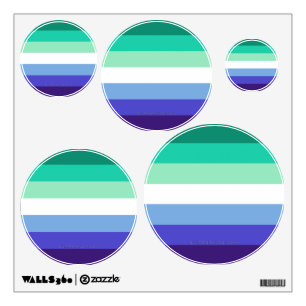SlipperyJoe's trans-inclusive gay men's flag palet Wall Decal