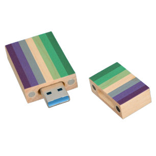 SlipperyJoe's trans-inclusive gay men's flag palet Wood Flash Drive