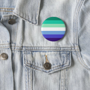 SlipperyJoe's Trans-Inclusive Gay Men's Pride Flag Button
