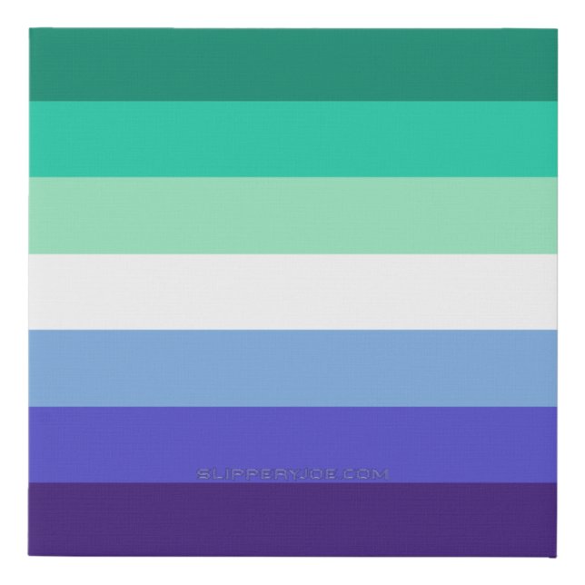 SlipperyJoe's Trans-Inclusive Gay Men's Pride Flag Faux Canvas Print (Front)