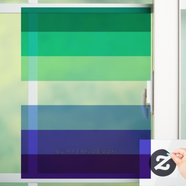 SlipperyJoe's Trans-Inclusive Gay Men's Pride Flag Window Cling (Home)