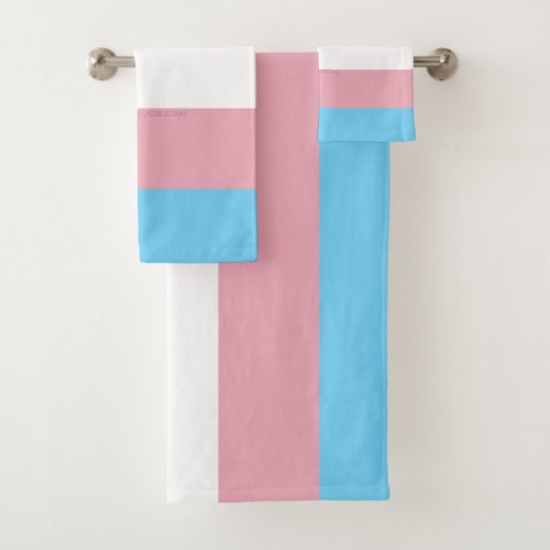 SlipperyJoes transgender pride flag diversity rig Bath Towel Set