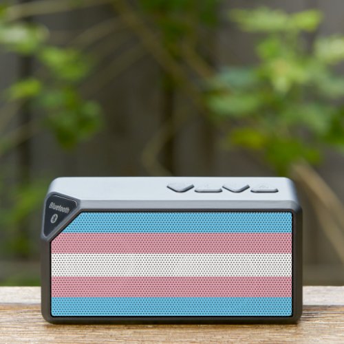 SlipperyJoes transgender pride flag diversity rig Bluetooth Speaker
