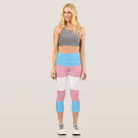 LGBT Gay Pride Rainbow Flag Colors High Waisted Capri Leggings