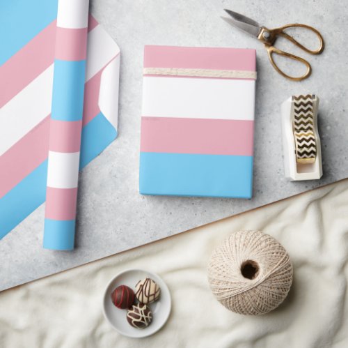 SlipperyJoes transgender pride flag diversity rig Wrapping Paper