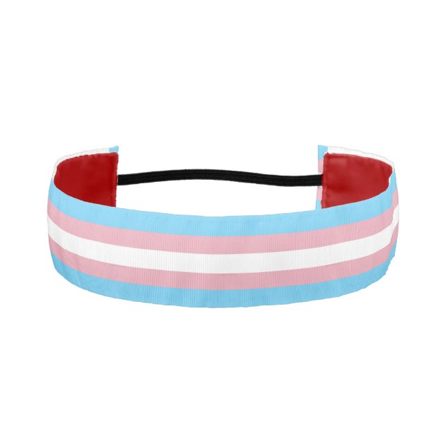 SlipperyJoe's transgender pride flag visibility di Athletic Headband (Front)