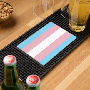 SlipperyJoe's transgender pride flag visibility di Bar Mat
