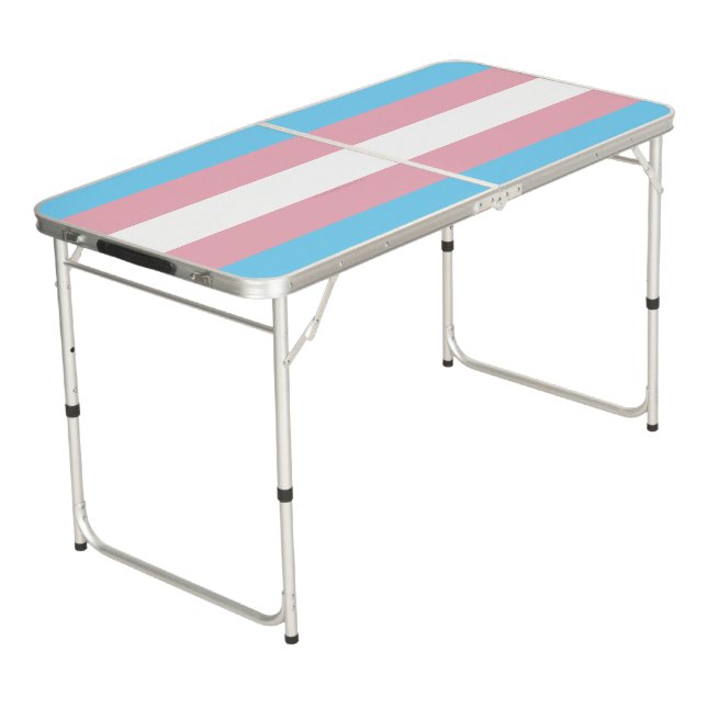 SlipperyJoe's transgender pride flag visibility di Beer Pong Table (Angled)