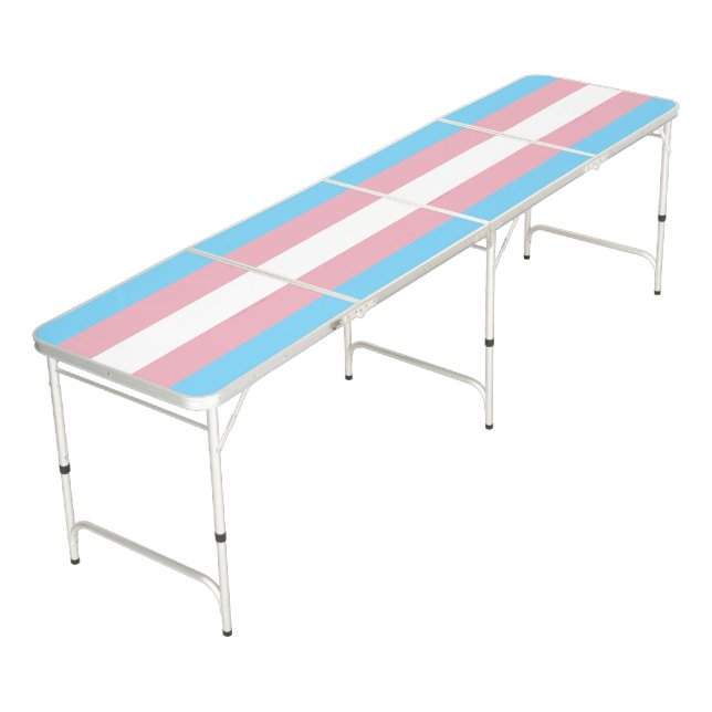 SlipperyJoe's transgender pride flag visibility di Beer Pong Table (Angled)