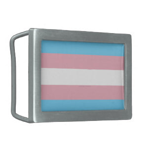 SlipperyJoe's transgender pride flag visibility di Belt Buckle