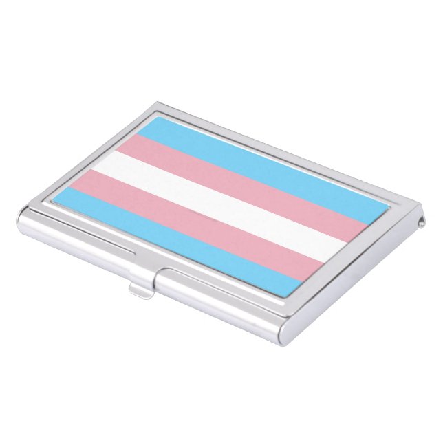 SlipperyJoe's transgender pride flag visibility di Business Card Case (Front)
