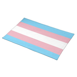 SlipperyJoe's transgender pride flag visibility di Cloth Placemat